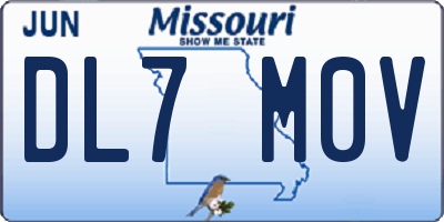 MO license plate DL7M0V