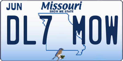 MO license plate DL7M0W