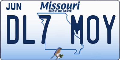 MO license plate DL7M0Y