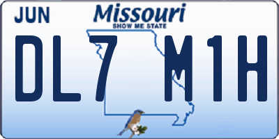 MO license plate DL7M1H