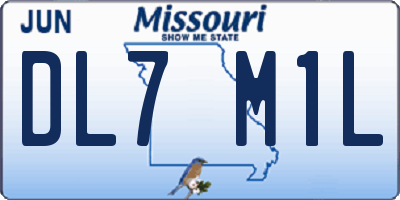 MO license plate DL7M1L