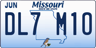MO license plate DL7M1O
