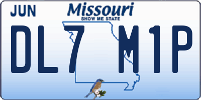 MO license plate DL7M1P