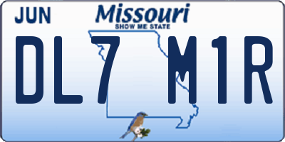 MO license plate DL7M1R