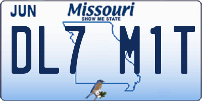 MO license plate DL7M1T