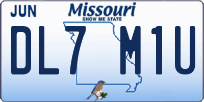 MO license plate DL7M1U