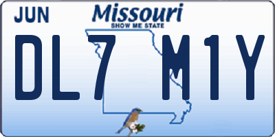 MO license plate DL7M1Y