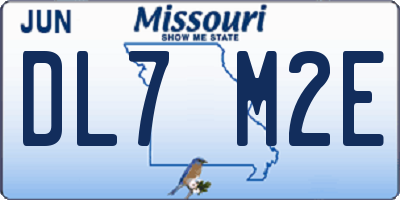 MO license plate DL7M2E