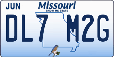 MO license plate DL7M2G