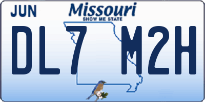 MO license plate DL7M2H
