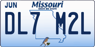 MO license plate DL7M2L