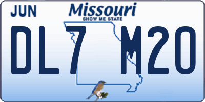 MO license plate DL7M2O