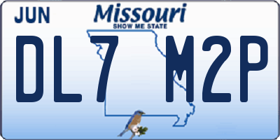 MO license plate DL7M2P