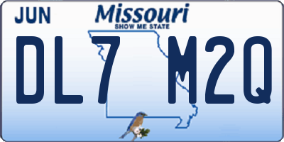 MO license plate DL7M2Q