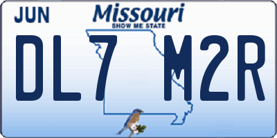 MO license plate DL7M2R