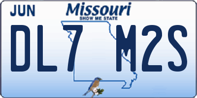 MO license plate DL7M2S