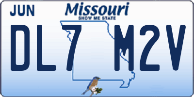 MO license plate DL7M2V