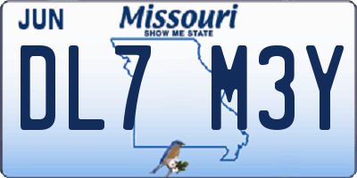 MO license plate DL7M3Y