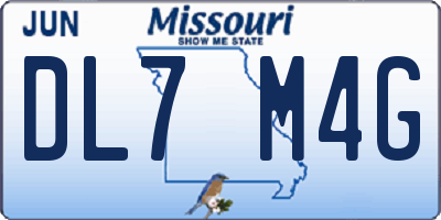 MO license plate DL7M4G