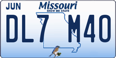 MO license plate DL7M4O