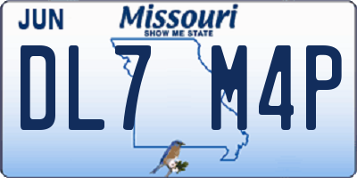 MO license plate DL7M4P