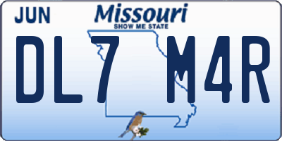 MO license plate DL7M4R