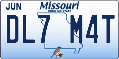 MO license plate DL7M4T