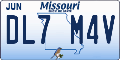 MO license plate DL7M4V