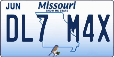 MO license plate DL7M4X