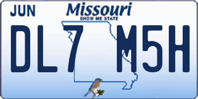 MO license plate DL7M5H