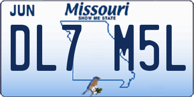 MO license plate DL7M5L
