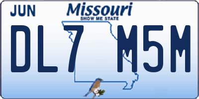 MO license plate DL7M5M