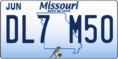 MO license plate DL7M5O