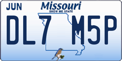 MO license plate DL7M5P