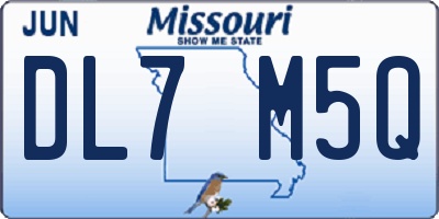 MO license plate DL7M5Q