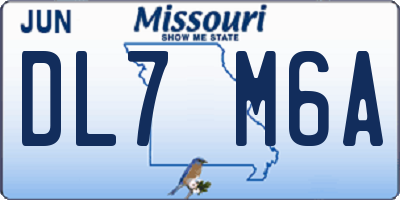 MO license plate DL7M6A