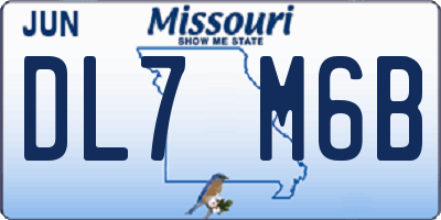 MO license plate DL7M6B