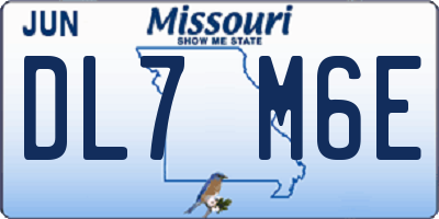 MO license plate DL7M6E