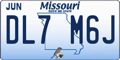 MO license plate DL7M6J