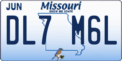 MO license plate DL7M6L