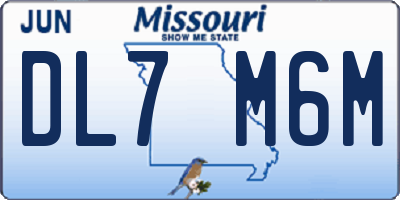 MO license plate DL7M6M