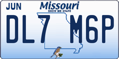 MO license plate DL7M6P