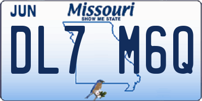 MO license plate DL7M6Q