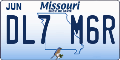 MO license plate DL7M6R