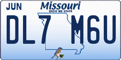 MO license plate DL7M6U