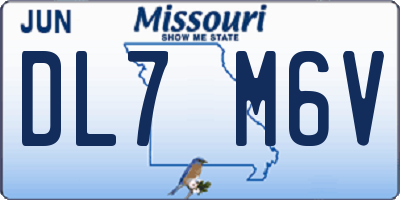 MO license plate DL7M6V