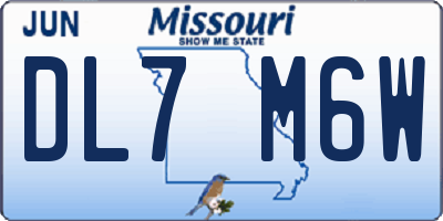 MO license plate DL7M6W