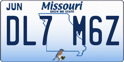 MO license plate DL7M6Z