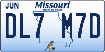 MO license plate DL7M7D