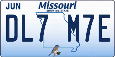 MO license plate DL7M7E